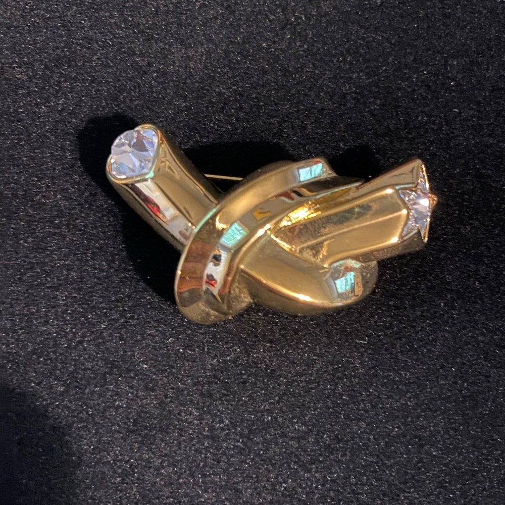 KJL Gold-tone Brooch with Heart and Star